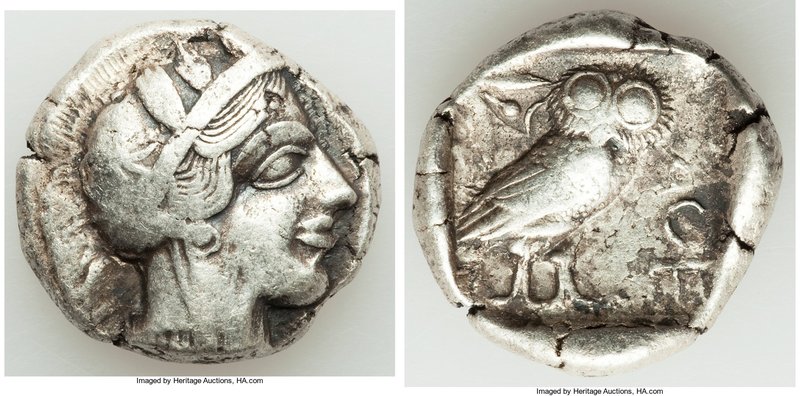 ATTICA. Athens. Ca. 440-404 BC. AR tetradrachm (25mm, 16.86 gm, 7h). VF. Mid-mas...