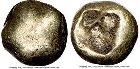 IONIA. Uncertain mint. Ca. 600-550 BC. EL 1/48 stater (5mm, 0.27 gm). NGC Fine 5/5 - 4/5. Lion paw / Incuse square punch with rough interior. Karwiese...