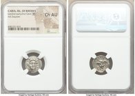 CARIAN ISLANDS. Rhodes. Ca. late 3rd-early 2nd centuries BC. AR drachm (15mm, 12h). NGC Choice AU. Gorgos, magistrate. Facing head of Helios, turned s...