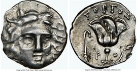 CARIAN ISLANDS. Rhodes. Ca. 205-190 BC. AR hemidrachm (12mm, 12h). NGC XF. Gorgos, magistrate. Facing head of Helios, turned slightly right / ΓOPΓOΣ, ...