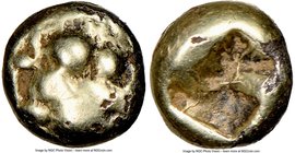 LYDIAN KINGDOM. Ancient counterfeit of Alyattes or Croesus (ca. 610-546 BC). EL plated 1/12 stater or hemihecte (7mm, 0.83 gm). NGC Fine 4/5 - 3/5, co...