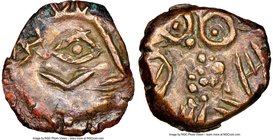 ARABIA. Lihyan. Ca. 2nd-1st centuries BC. AE drachm (20mm, 9h). NGC Choice XF. Imitating Athens. Devolved head of Athena right / AΘ-E, devolved owl st...