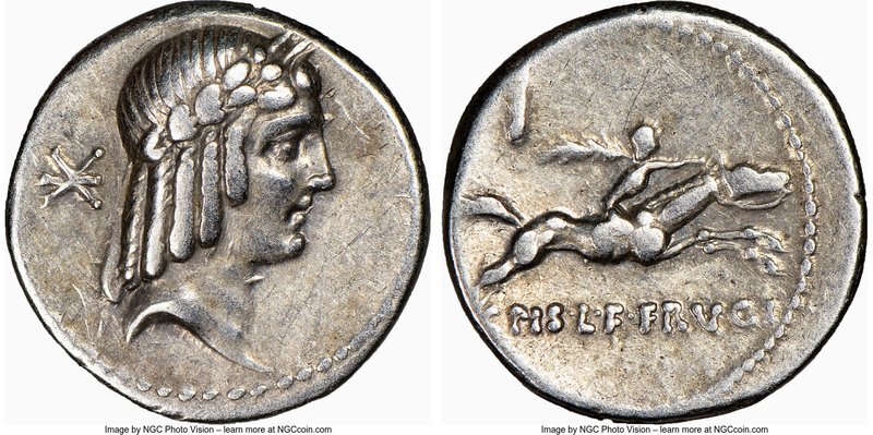 C. Calpurnius Piso L.f. Frugi (67 or 61 BC). AR denarius (17mm, 3.88 gm, 5h). NG...