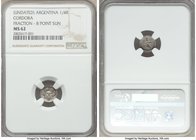 Cordoba. Provincial 1/4 Real ND (1853) MS62 NGC, KM33.1. Eight point sunface / fraction. Full strike with several die polish marks. 

HID09801242017