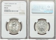 Weimar Republic "Naumburg" 3 Mark 1928-A MS64 NGC, Berlin mint, KM57. Semi-stylistic design on satin surfaces. Issued for the 900th anniversary of the...