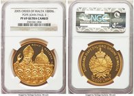 Republic gold Proof "Pope John Paul II" 10000 Liras 2005 PR69 Ultra Cameo NGC, cf. KM-X319. (Listed at 32mm but this is actually 39.6mm). AGW not list...