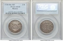 Philip V 2 Reales 1739 Mo-MF XF45 PCGS, Mexico City mint, KM84. Argent & graphite toned. 

HID09801242017