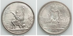 Confederation "St. Gallen Shooting Festival" 5 Francs 1874 AU, Bern mint, KM-XS12. 37mm. 24.97gm. Awash with light pastel colors, hairlines in field b...