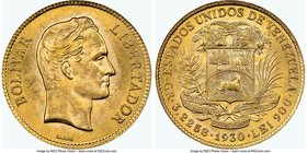 Republic gold 10 Bolivares 1930-(p) MS64 NGC, Philadelphia mint, KM-Y31. AGW 0.0933 oz. 

HID09801242017