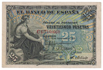 Banco de España
25 Pesetas. 24 septiembre 1906. Serie C. ED.314. MBC+.