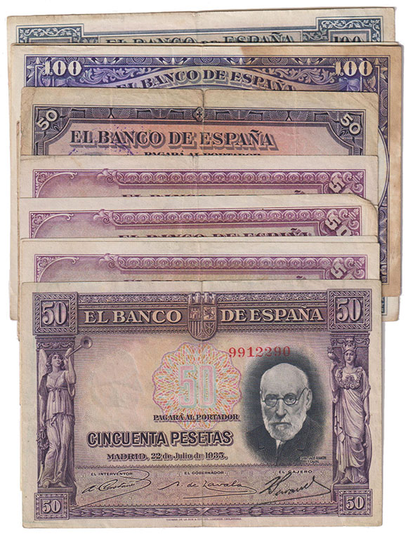 Guerra Civil-Zona Republicana, Banco de España
Lote de 15 billetes. 25 Pesetas ...