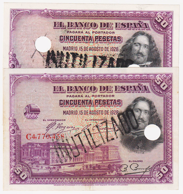 Guerra Civil-Zona Republicana, Banco de España
50 Pesetas. 15 agosto 1928. Seri...