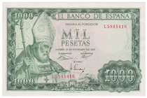 Estado Español, Banco de España
1000 Pesetas. 19 noviembre 1965. Serie L. ED.471b. EBC+.