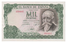 Estado Español, Banco de España
1000 Pesetas. 17 septiembre 1971. Sin serie. ED.474. Lavado y planchado. Escaso. (EBC/EBC-).
