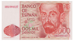 Juan Carlos I, Banco de España
2000 Pesetas. 22 julio 1980. Serie 2B. ED.479a. SC-.