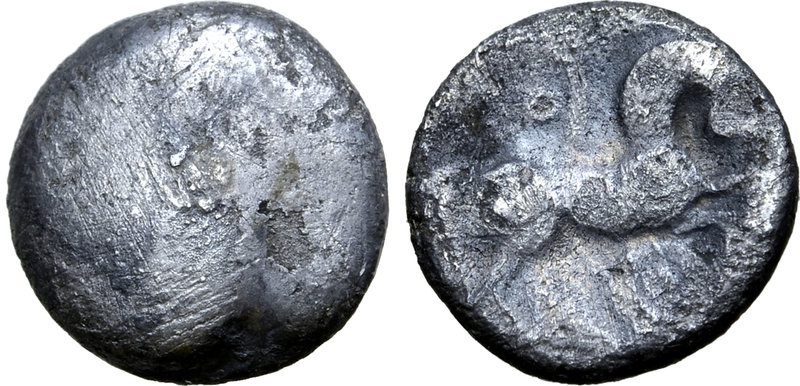 Central Europe, the Boii AR Obol. Roseldorf Type I. Circa 2nd - 1st century BC. ...