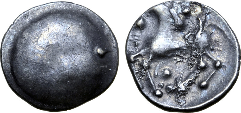Central Europe, the Boii AR Obol. Roseldorf Type II. Circa 2nd - 1st century BC....
