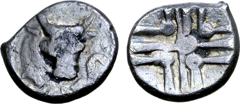 Central Europe, Noricum AR Obol. Svicca Type (?). Circa 1st century BC. Head of ...