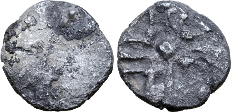 Central Europe, Noricum AR Obol. Kugelreiter Type (?). Circa 1st century BC. Rou...