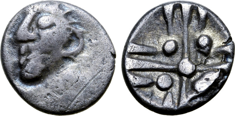 Central Europe, Noricum AR Obol. Henkelohr Type. Circa 2nd - 1st century BC. Cel...
