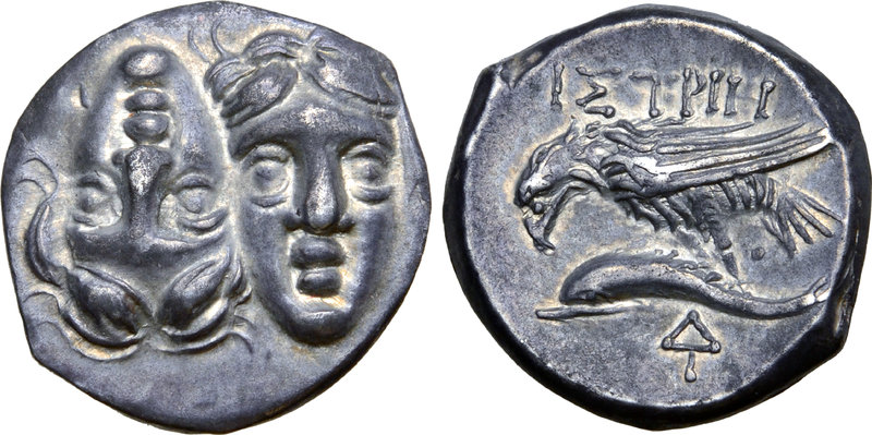 Moesia, Istros AR Drachm. Circa 280-250 BC. Aeginetic standard. Two young male h...