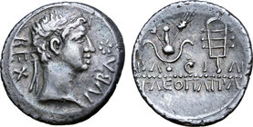 Kingdom of Mauretania, Juba II, with Cleopatra Selene, AR Denarius.