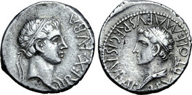 Kingdom of Mauretania, Juba II, with Ptolemy, AR Denarius.