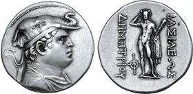 Greco-Baktrian Kingdom, Demetrios I Aniketos AR Tetradrachm.