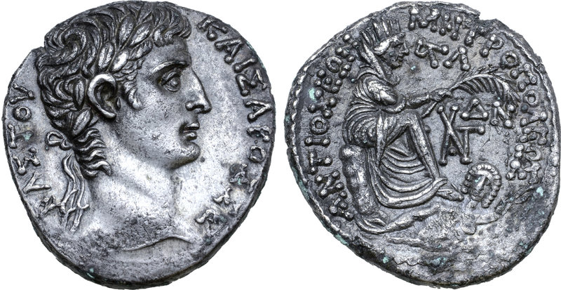 Augustus AR Tetradrachm of Antioch, Seleucis and Pieria. Dated year 36 of the Ac...