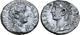 Tiberius, with Divus Augustus, AR Tetradrachm of Alexandria, Egypt.