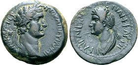 Domitian, with Domitia, Æ21 of Anazarbus, Cilicia.