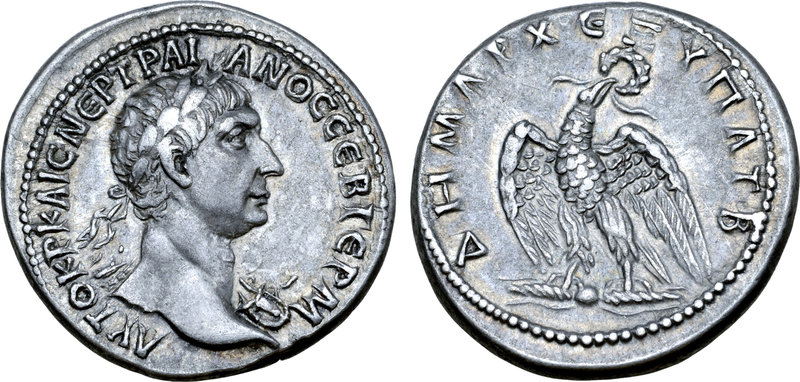 Trajan AR Tetradrachm of Antioch, Seleucis and Pieria. AD 98/9. ΑΥΤΟΚΡ ΚΑΙС ΝΕΡ ...