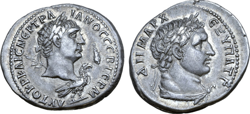 Trajan AR Tetradrachm of Antioch, Seleucis and Pieria. AD 100. ΑΥΤΟΚΡ ΚΑΙС ΝЄΡ Τ...