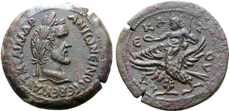 Antoninus Pius Æ Drachm of Alexandria, Egypt. Dated year 10 = AD 146/147. AVT K ...