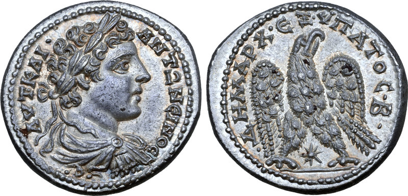 Caracalla AR Tetradrachm of Laodicea ad Mare, Seleucis and Pieria. AD 205-207. A...