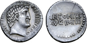 Marc Antony and M. Junius Silanus AR Denarius.