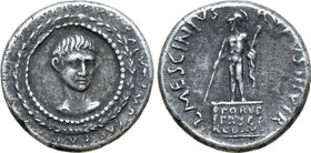 Augustus and Julius Caesar AR Denarius.