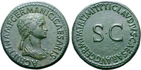 Agrippina I (sister-in-law of Claudius I) Æ Sestertius.
