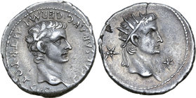 Caligula, with Divus Augustus, AR Denarius.