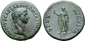 Claudius I Æ Sestertius.