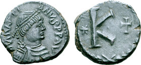 Justinian I Æ 20 Nummi.