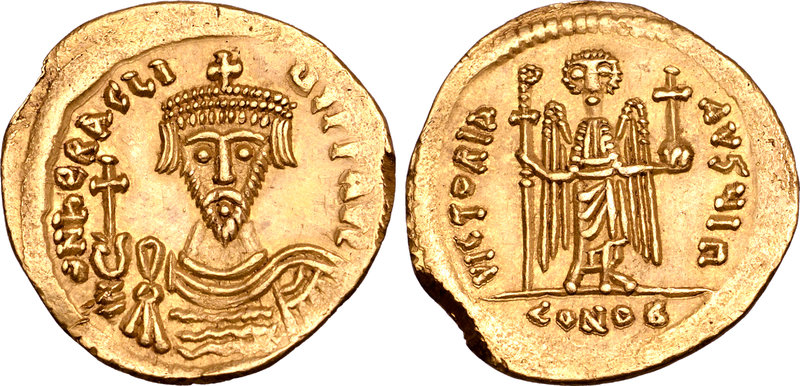 Heraclius AV Solidus. Uncertain eastern mint (Jerusalem?), late AD 610-12. ∂N ҺE...