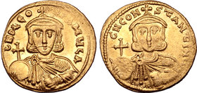 Leo III the Isaurian, with Constantine V, AV Solidus.