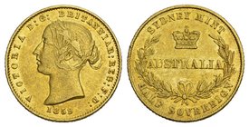 Ausländische Goldmünzen und -medaillen Australien Victoria, 1837-1901 1/2 Sovereign 1859,
Sydney-Mint. 3,99 g. 917/1000 sehr selten in dieser Erhaltu...