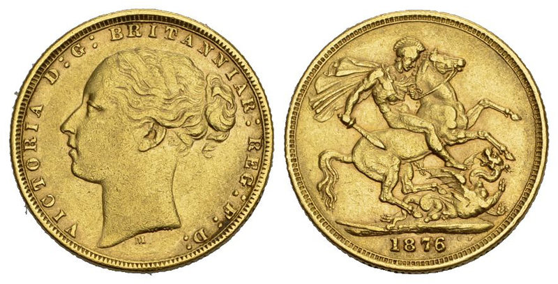 Australien Victoria 1737-1901 Sovereign Gold 7.98g seltenes Jahr Mzz: M für Melb...