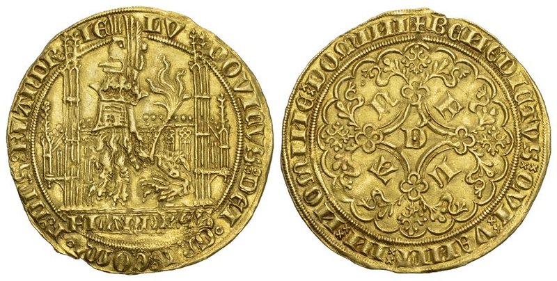 Belgien Flandern Ludwig von Male, 1346-1384. Lion dor o. J., Gent. 5,35 g. Delm....