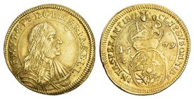 Deutschland / Germany Bayern Ferdinand Maria, 1651-1679 Goldgulden 1679 CZ, München. Schild ohne Einbuchtungen. 3,17 g
bis vorzüglich