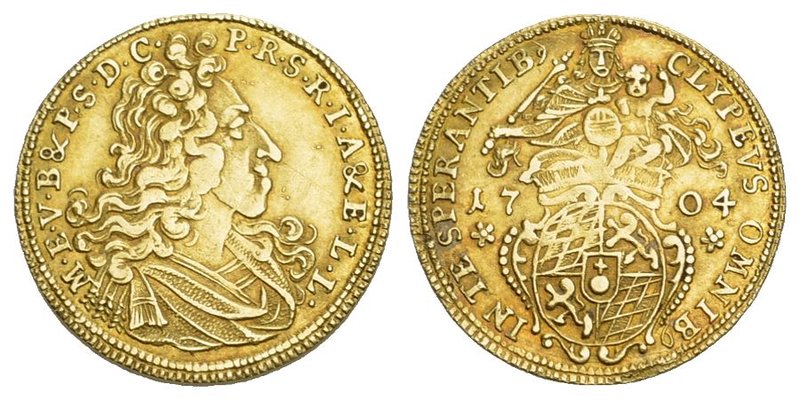 Deutschland / Germany Bayern Maximilian II. Emanuel, 1679-1726 Goldgulden 1704, ...