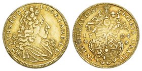 Deutschland / Germany Bayern Maximilian II. Emanuel, 1679-1726 Goldgulden 1704, München. Brb. n.r./Hüftb. der gekr. Madonna über ovalem Wappen. 3,22 g...