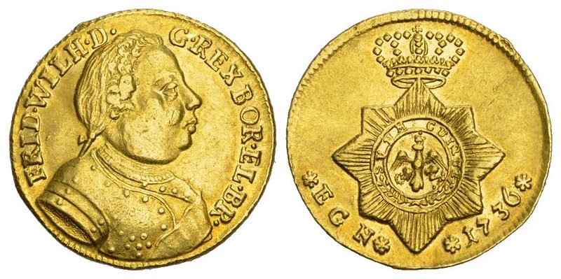 Deutschland / Germany Berlin Prägungen der Münzstätte Dukat 1736 EGN, Berlin. 3,...